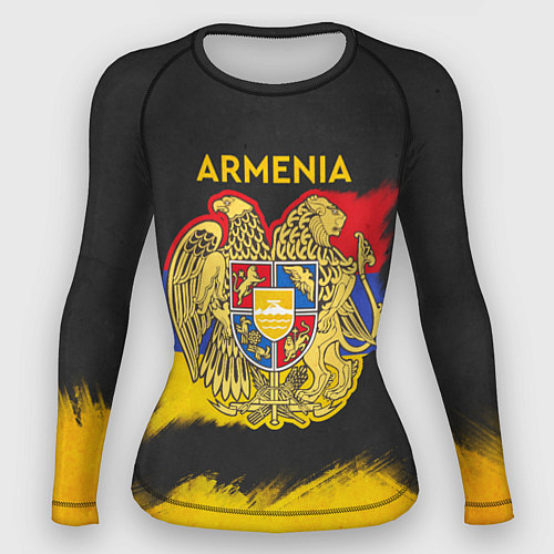 Женский рашгард Yellow and Black Armenia / 3D-принт – фото 1
