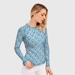 Рашгард женский Белая курочка паттерн, цвет: 3D-принт — фото 2