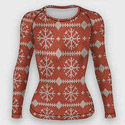 Рашгард женский Вязаный рисунок, цвет: 3D-принт