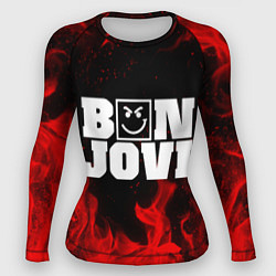 Рашгард женский BON JOVI HAVE A NICE DAY FIRE ОГОНЬ, цвет: 3D-принт