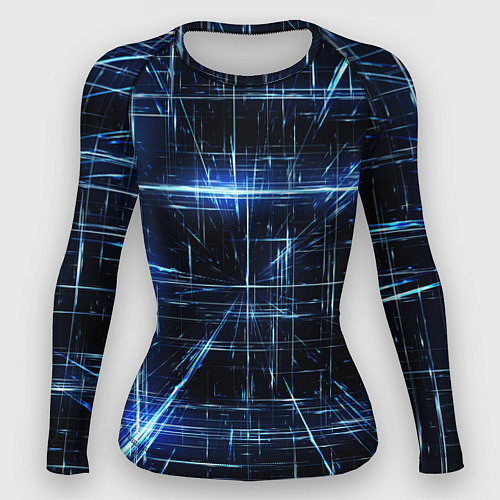 Женский рашгард Линии неона / 3D-принт – фото 1