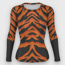 Рашгард женский Шкура тигра оранжевая, цвет: 3D-принт
