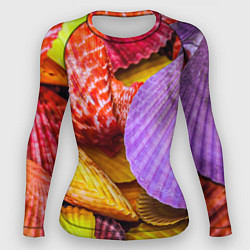 Женский рашгард Разноцветные ракушки multicolored seashells