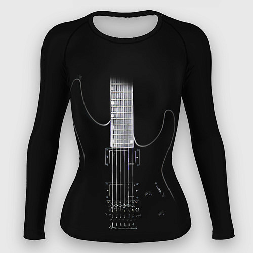 Женский рашгард ЧЕРНАЯ ЭЛЕКТРОГИТАРА / 3D-принт – фото 1