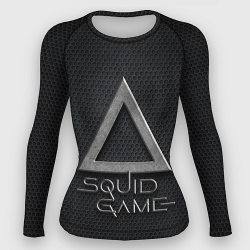 Женский рашгард ИГРА В КАЛЬМАРА СИМВОЛ ТРЕУГОЛЬНИК SQUID GAME / 3D-принт – фото 1