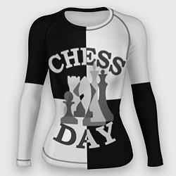 Рашгард женский Шахматный День, цвет: 3D-принт