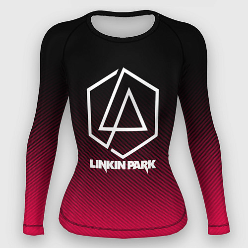 Женский рашгард LINKIN PARK LOGO CARBON / 3D-принт – фото 1