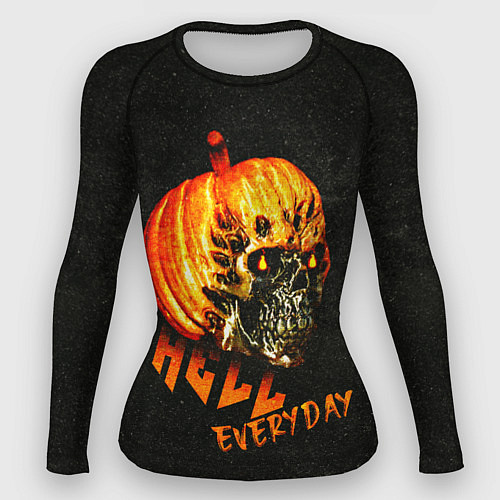 Женский рашгард Helloween череп тыква scull pumkin / 3D-принт – фото 1