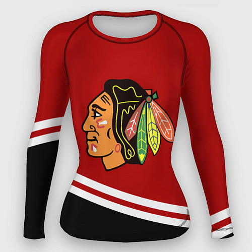 Женский рашгард Chicago Blackhawks, NHL / 3D-принт – фото 1