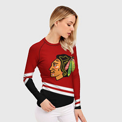 Рашгард женский Chicago Blackhawks, NHL, цвет: 3D-принт — фото 2