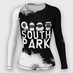 Рашгард женский Все пацаны на черном фоне Южный Парк, цвет: 3D-принт