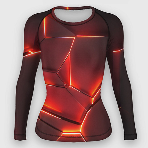 Женский рашгард ПЛИТЫ НА НЕОНЕ / 3D-принт – фото 1