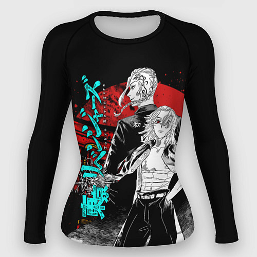 Женский рашгард МАЙКИ ТОЙКИЙСКИЕ МСТИТЕЛИ НЕОН ЛОГО / 3D-принт – фото 1