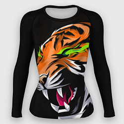 Женский рашгард Тигр, с зелеными глазами