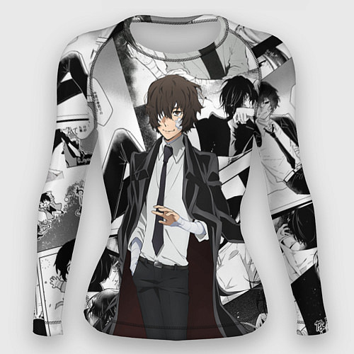 Женский рашгард Дазай Осаму на фоне манги / 3D-принт – фото 1
