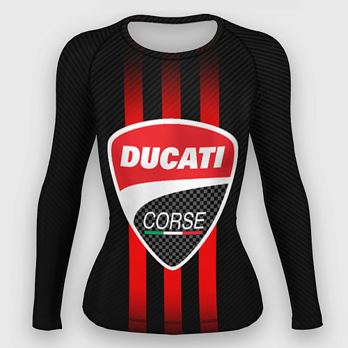 Женский рашгард DUCATI CARBON LOGO ITALY CONCERN / 3D-принт – фото 1