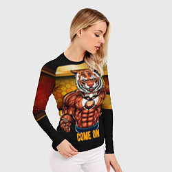 Рашгард женский Накаченный тигр, цвет: 3D-принт — фото 2