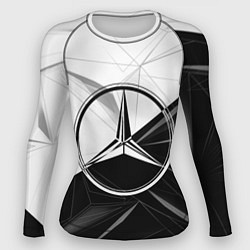 Рашгард женский MERCEDES-BENZ МЕРСЕДЕС-БЕНЗ BLACK AND WHITE, цвет: 3D-принт