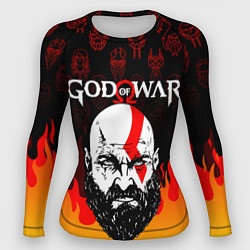 Рашгард женский GOD OF WAR ГОД ОФ ВАР FIRE ART УЗОР, цвет: 3D-принт