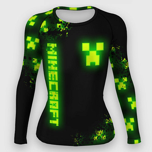 Женский рашгард MINECRAFT NEON LOGO CREEPER / 3D-принт – фото 1