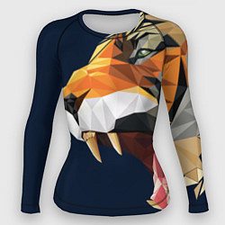 Рашгард женский Пасть тигра в мозаике, цвет: 3D-принт