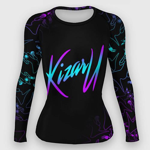 Женский рашгард КИЗАРУ НЕОН ЛОГО KIZARU NEON / 3D-принт – фото 1