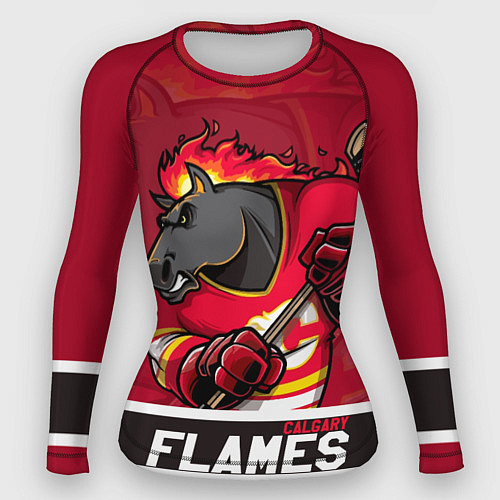 Женский рашгард Калгари Флэймз, Calgary Flames / 3D-принт – фото 1