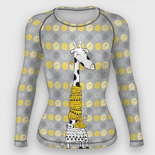 Женский рашгард Милая жирафа в шарфе / 3D-принт – фото 1
