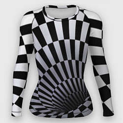 Рашгард женский Оптическая Иллюзия, черно-белая, цвет: 3D-принт