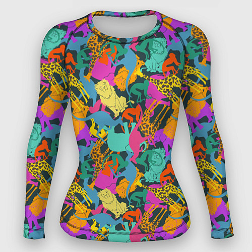 Женский рашгард Красочные Животные / 3D-принт – фото 1