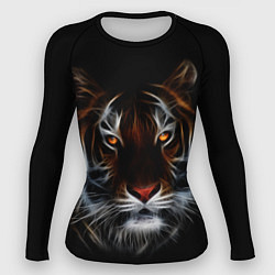 Рашгард женский Тигр в Темноте Глаза Зверя, цвет: 3D-принт