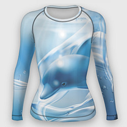 Рашгард женский Дельфин в лазурном океане, цвет: 3D-принт