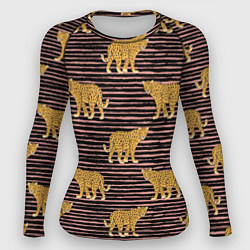 Рашгард женский Леопарды паттерн, цвет: 3D-принт