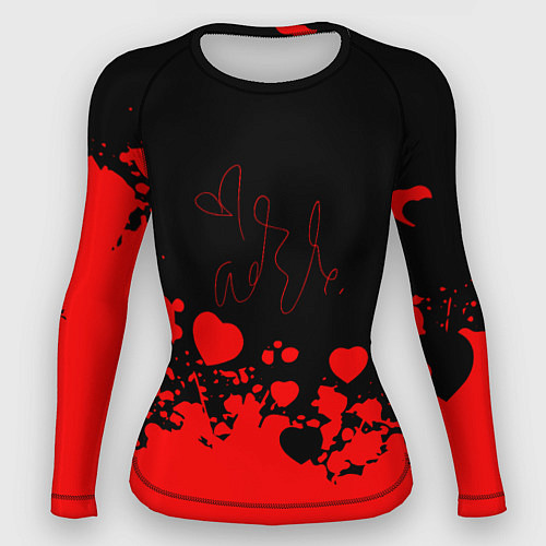 Женский рашгард Adele Сердечки Автограф / 3D-принт – фото 1
