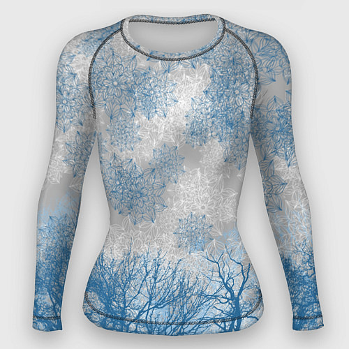 Женский рашгард Коллекция Зимняя сказка Зимний пейзаж T-1-2 / 3D-принт – фото 1