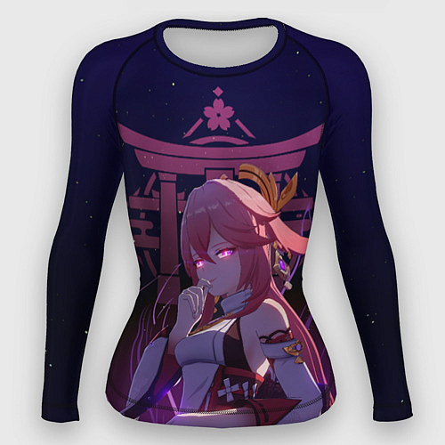 Женский рашгард Genshin Impact - Гудзи Яэ Мико / 3D-принт – фото 1