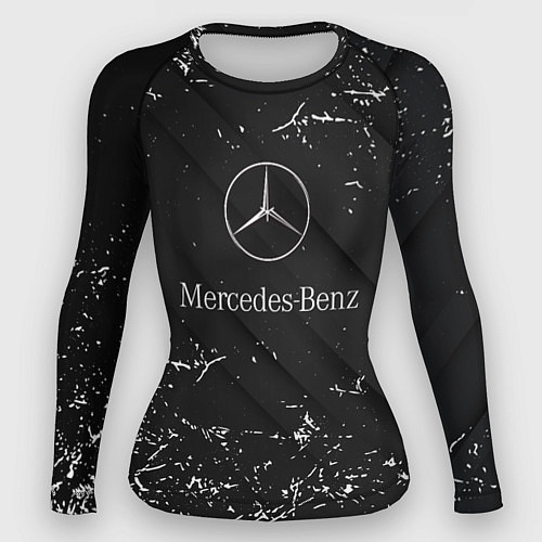 Женский рашгард Mercedes-Benz штрихи black / 3D-принт – фото 1