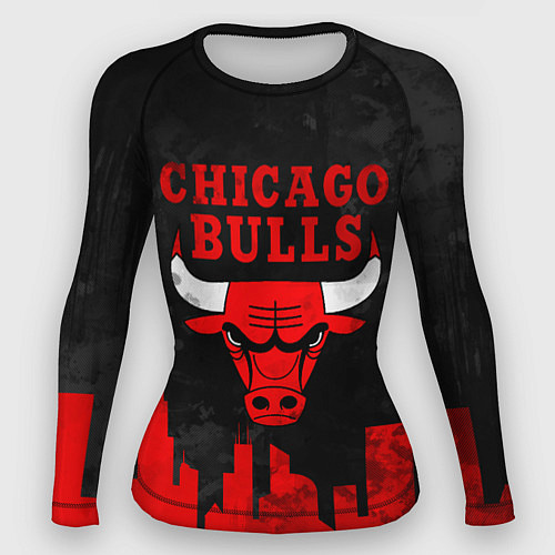 Женский рашгард Chicago Bulls, Чикаго Буллз Город / 3D-принт – фото 1