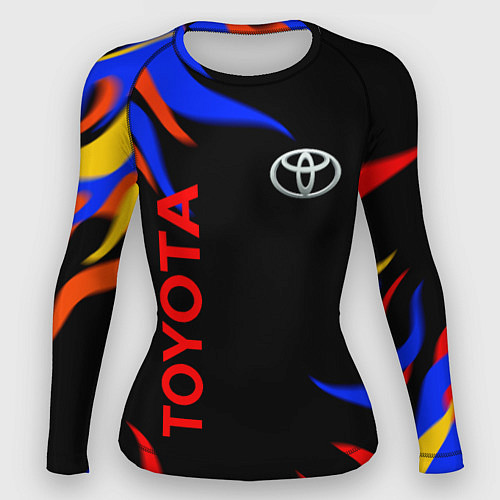 Женский рашгард Toyota Разноцветный огонь / 3D-принт – фото 1
