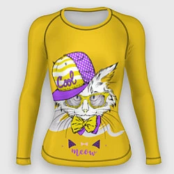 Рашгард женский Модный Котик Meow, цвет: 3D-принт