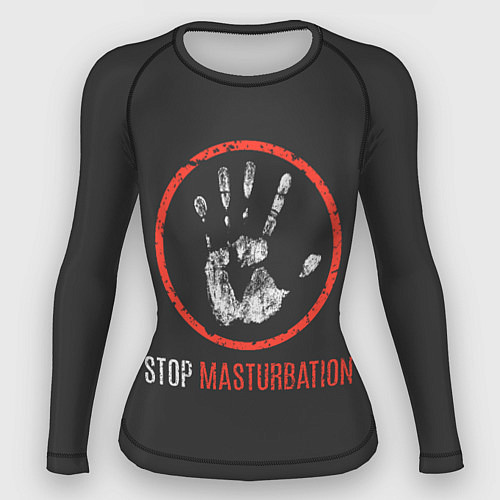 Женский рашгард STOP MASTURBATION / 3D-принт – фото 1