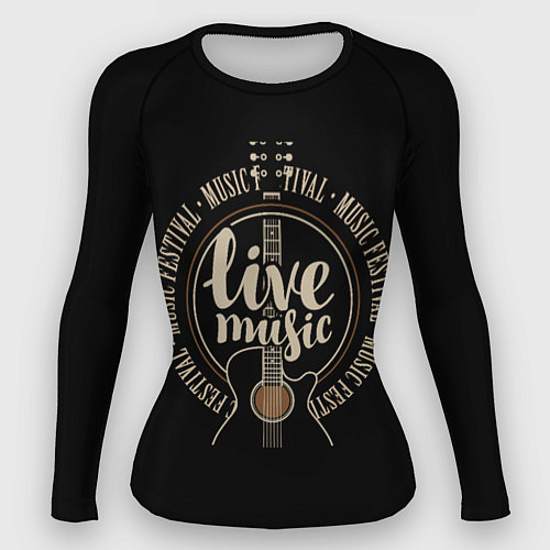 Женский рашгард Живая Музыка гитара / 3D-принт – фото 1