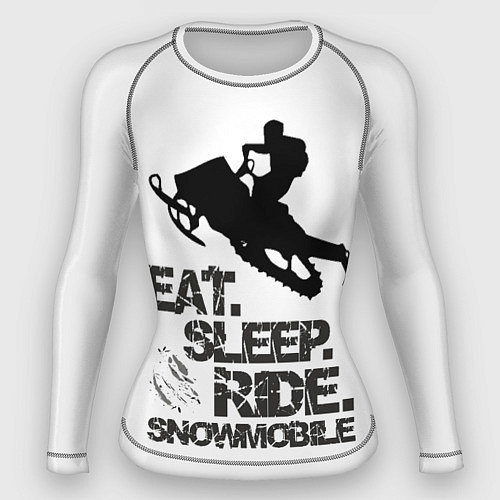 Женский рашгард EAT SLEEP RIDE SNOWMOBILE / 3D-принт – фото 1