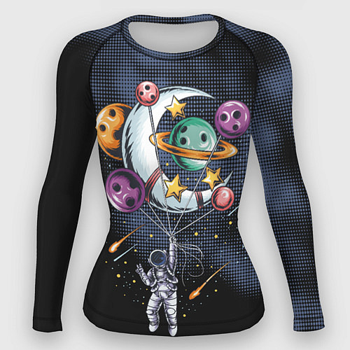 Женский рашгард Космонавт на шарах из планет / 3D-принт – фото 1