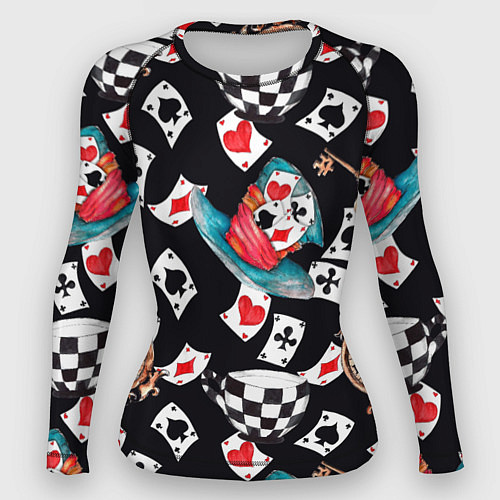 Женский рашгард Алиса в стране чудес - карты / 3D-принт – фото 1