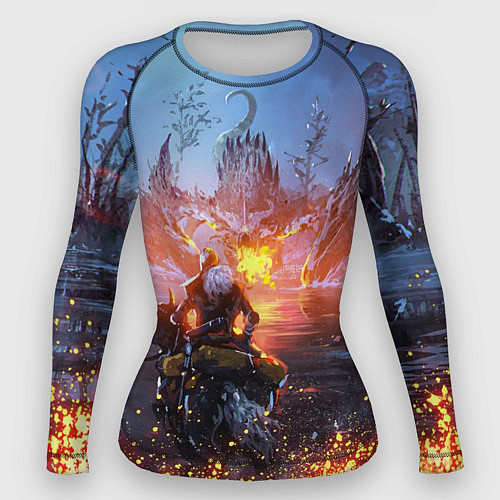 Женский рашгард ELDEN RING БИТВА С ДРАКОНОМ / 3D-принт – фото 1
