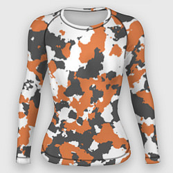 Рашгард женский Orange Camo, цвет: 3D-принт