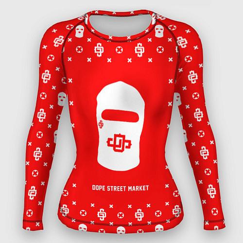 Женский рашгард Узор Red Dope Ski Mask Dope Street Market / 3D-принт – фото 1