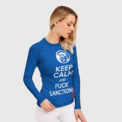 Рашгард женский Keep calm and fuck sanctions, цвет: 3D-принт — фото 2