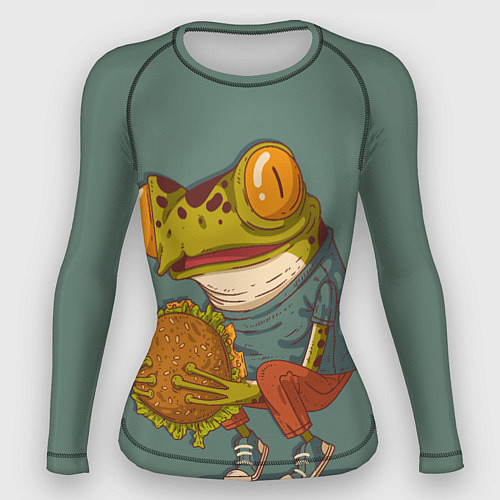 Женский рашгард Лягуха с подсолнухом / 3D-принт – фото 1